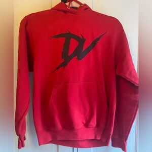 DV Plays DV Bold Print Hoodie adult small red